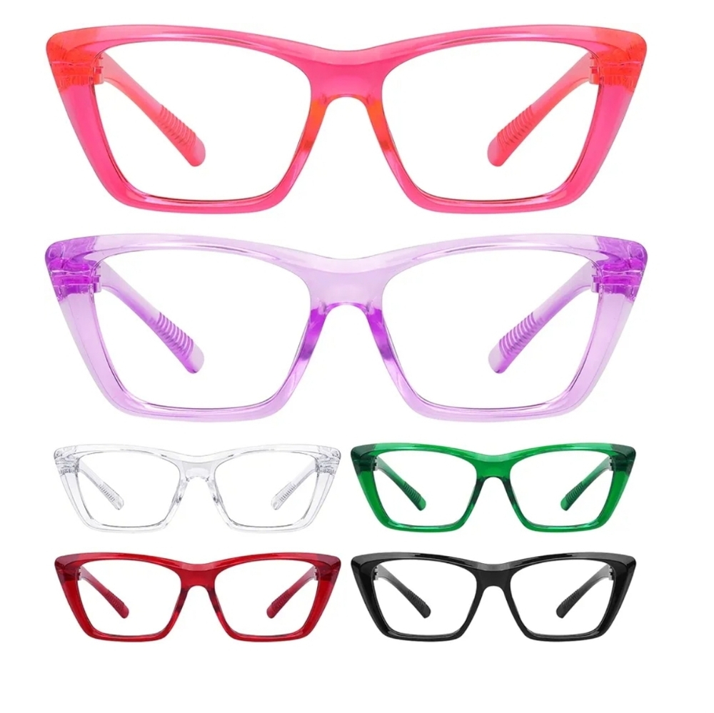 New Eyekepper Metalless Cat Eye Reading Glasses w/Screwless Spring Hinges. +2.00